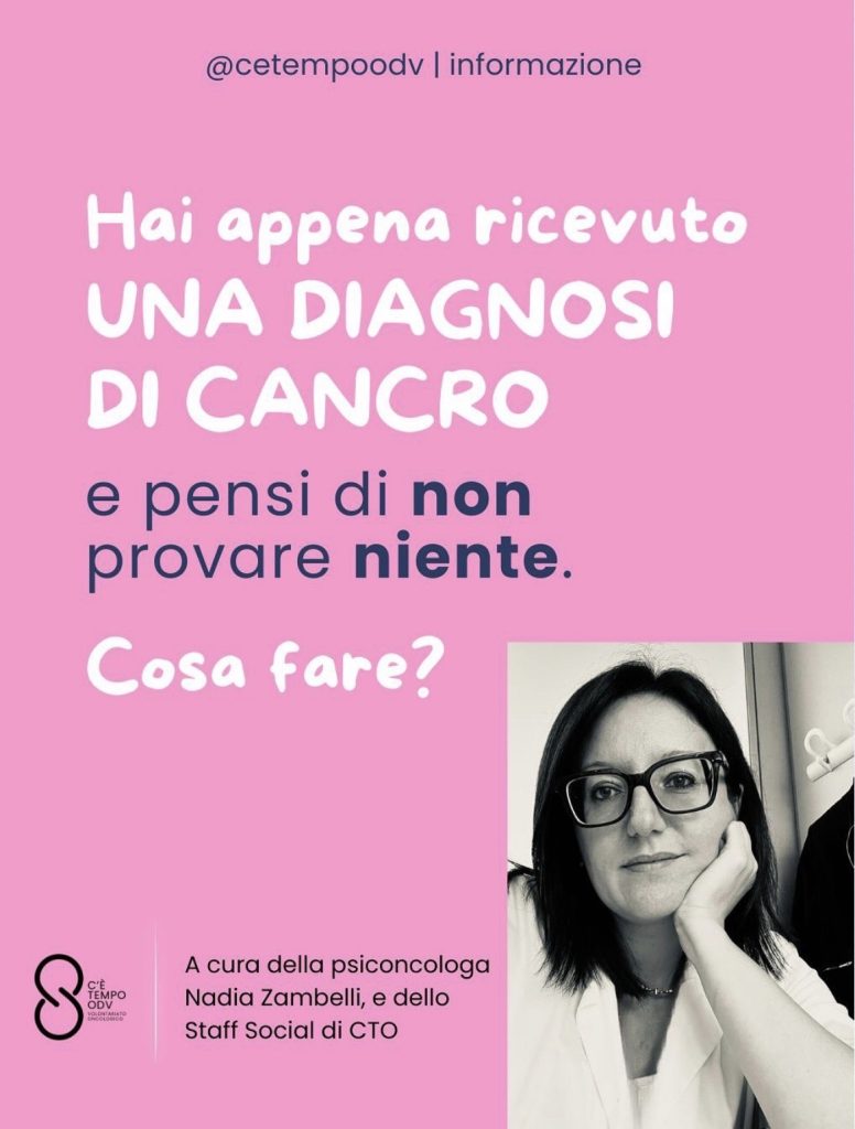 Immagine di copertina di articolo di Psiconcologia sulla reazione emotiva alla diagnosi di cancro, con psiconcologa autrice.